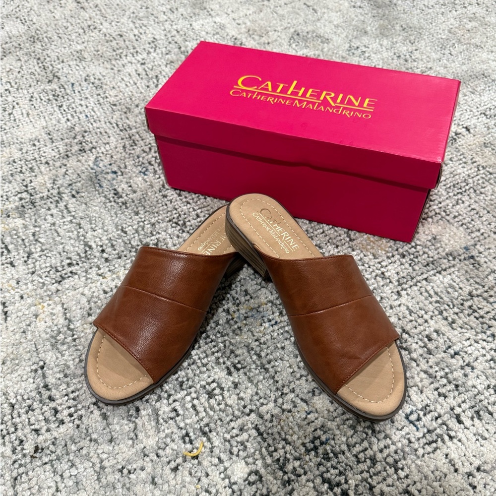 Catherine Malandrino Brown Leather Sandals NWT